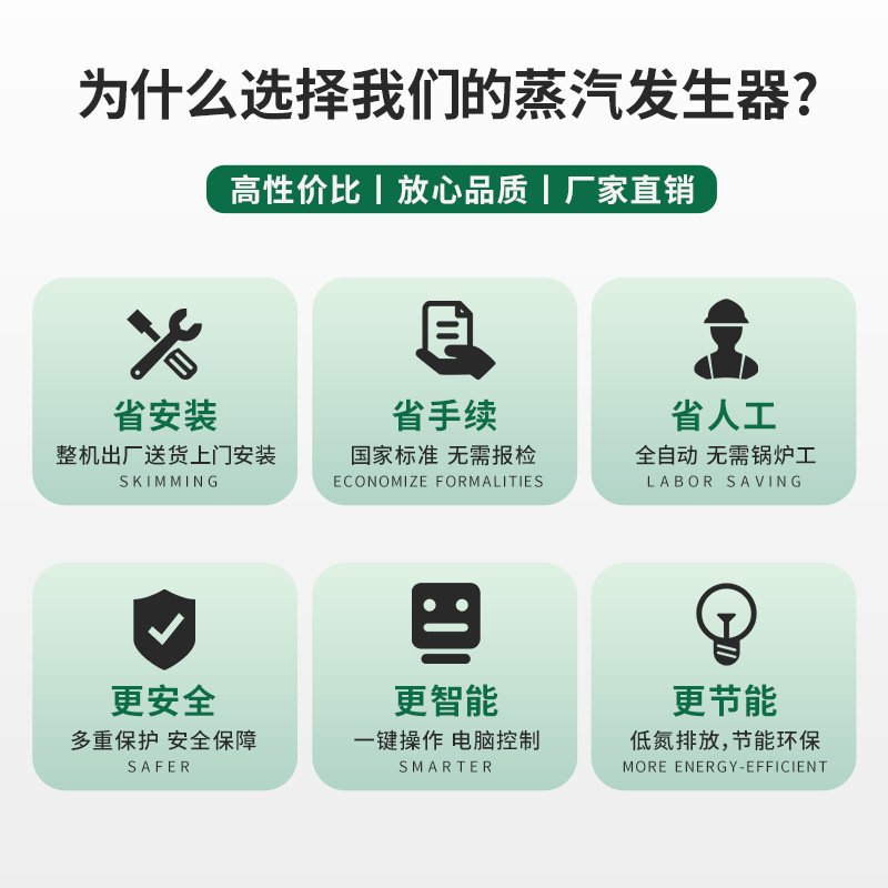 全预混0.5吨冷凝燃气蒸汽发生器全自动控制无需人工商用1.5吨锅炉