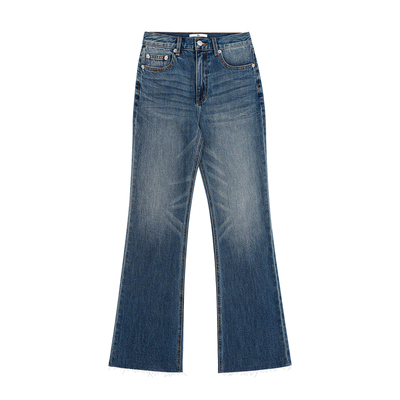 重工复古不贴腿微喇牛仔裤超模裤