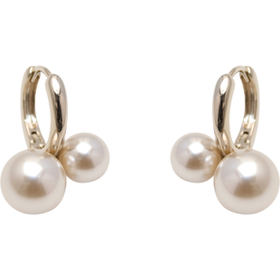 方糖家 温柔摩卡慕斯珍珠耳环小樱桃耳扣2025新款轻奢小众耳环女