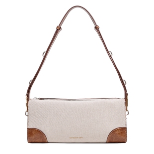 CHARLES&KEITH26夏新款CK2-20271743-1帆布拼接单肩腋下包枕头包