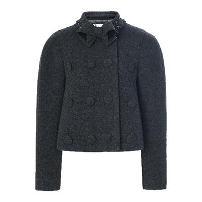 lefame拉飞姆2025冬季新款复古潮流立体蝴蝶结装饰呢料外套上衣女