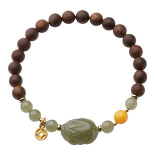 保真正品2026新款沉香手串男女款多圈檀木和田玉招财貔貅手链情侣