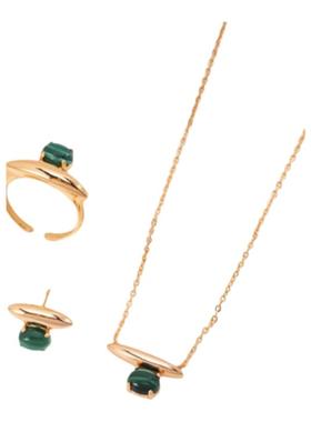 法式宫廷复古风轻奢耳环小众青金石孔雀石气质项链纯银高级感戒指