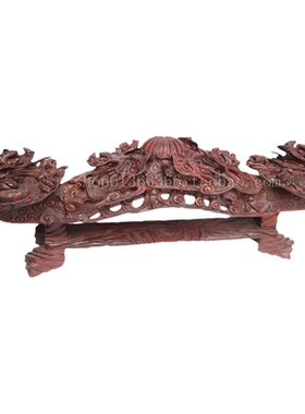 九龙如意吉祥摆件小叶红檀木雕刻