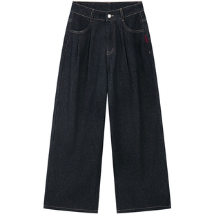 笛莎童装女童牛仔裤子秋冬季新款青少年儿童加绒加厚休闲直筒长裤