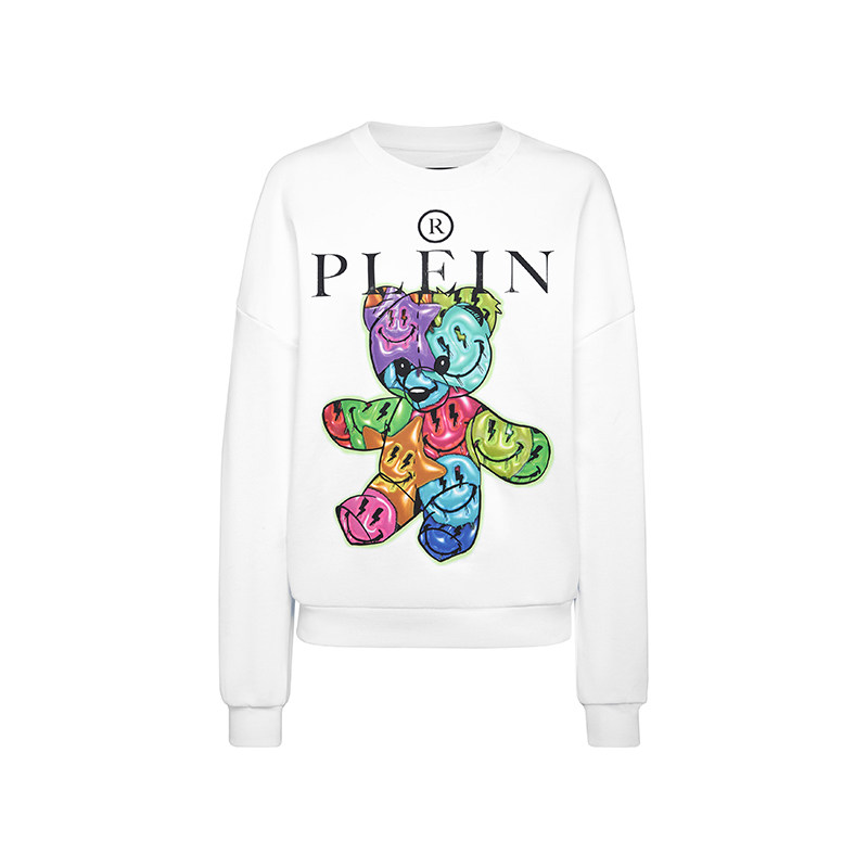 PHILIPP PLEIN 女士笑脸泰迪熊圆领卫衣