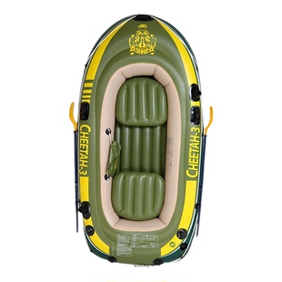 新款户外充气船游艇加厚橡皮艇2/3/4钓鱼船防汛摩托艇家用皮划艇