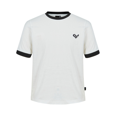 Remedy 爱心印花正肩紧身短袖T恤男女夏季修身skinny短款体恤上衣