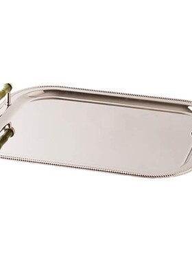 金属银色长方形托盘桌面收纳盘