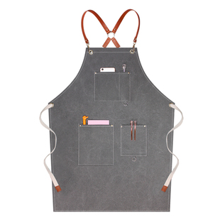 牛仔围裙定制印logo奶茶店咖啡师发型师画画烘焙餐饮男防水工作服