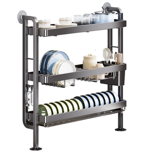 厨房极窄碗碟收纳架台面水槽边窗台空间利用神器小型碗盘沥水碗架