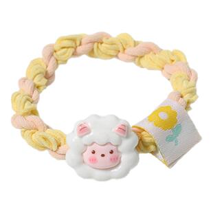 向日葵小羊黄色系秋冬编发发绳可爱情侣送闺蜜头绳发饰简约