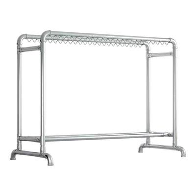 加粗1寸镀锌钢管晾衣架落地家用阳台挂衣户外室外防风双杆晒被子