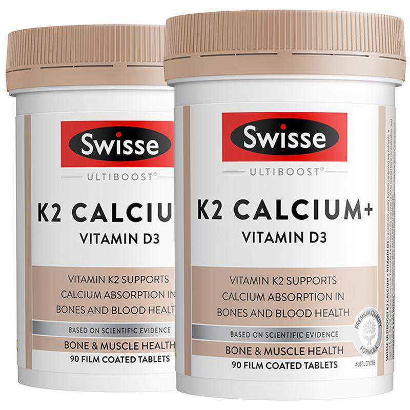 Swisse斯维诗K2钙片柠檬酸钙孕妇男女中老年补钙维生素D澳洲*2瓶