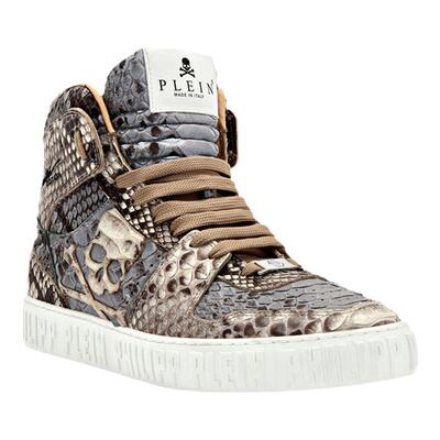 PhilippPlein男鞋经典休闲 SKULL AND PLEIN 蟒蛇纹高帮运动鞋