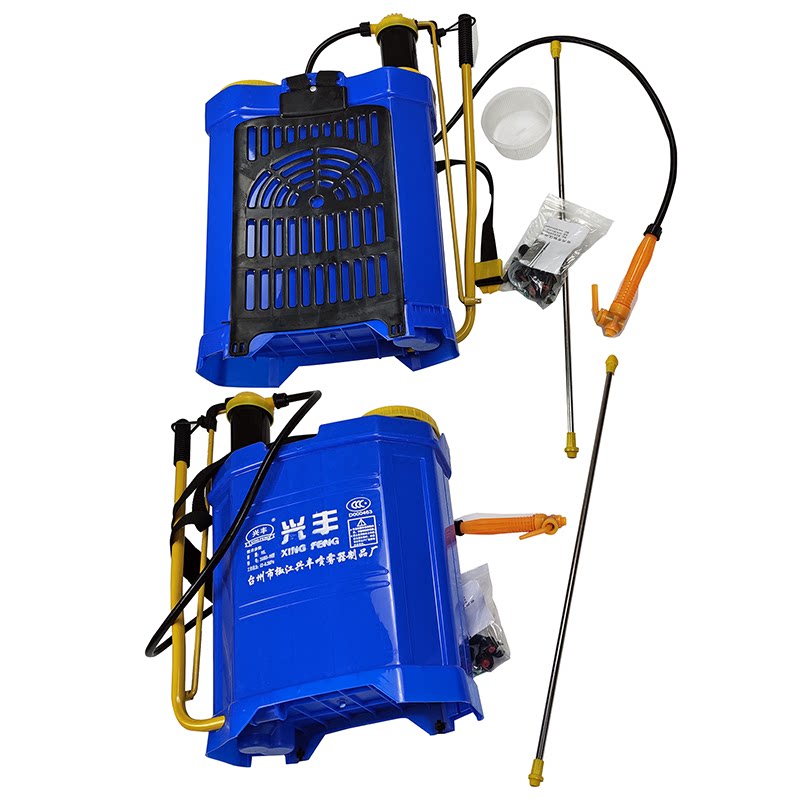 16型喷雾机 背负式双管手动打药机16L喷雾器农用园林打药器八角桶