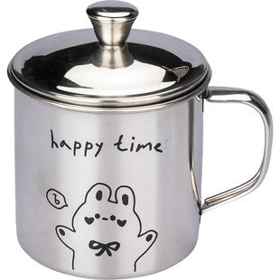 摩登主妇mototo316L不锈钢马克杯家用儿童敞口喝水杯带盖宝宝杯子