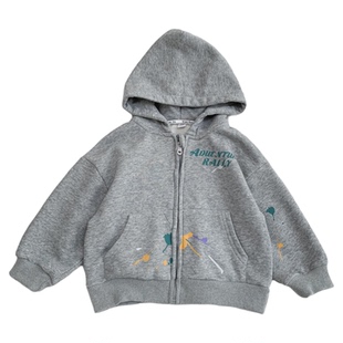 男童纯棉连帽外套春秋款中小儿童时尚休闲卫衣开衫百搭潮酷上衣