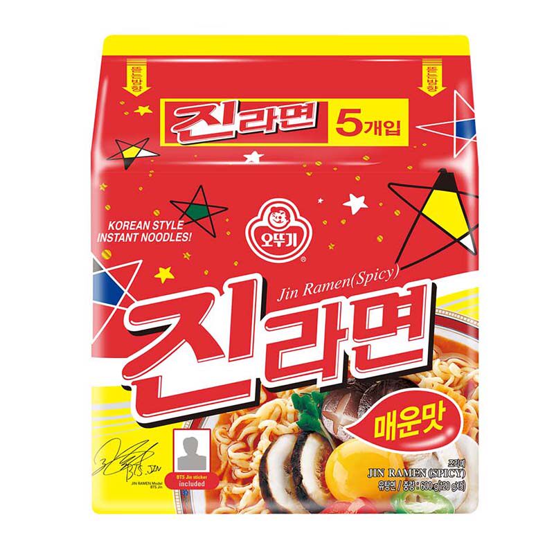 【原装进口】韩国不倒翁金拉面120g*5包