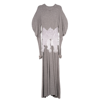 针织连衣裙莫代尔镶钻腰封长袖