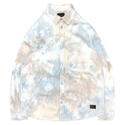 扎染重磅水洗棉工装牛仔衬衫