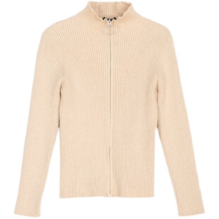 DOROTHY丨修身显瘦圆环扣针织衫女开衫亲肤立领领上衣小众外套潮