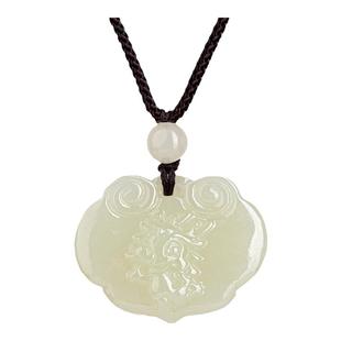 和田玉十二生肖吊坠女属马如意锁项链男本命年虎猪猴龙马鼠牛狗羊