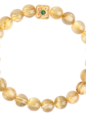 心斋堂猫眼金发晶18K金手串