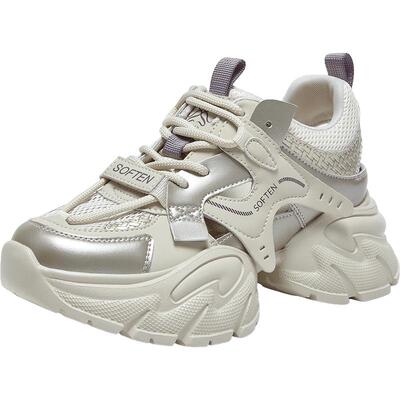 百思图2026夏季增高女款老爹鞋