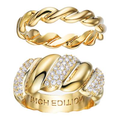 INCHEDITION浪漫交织麻花套戒