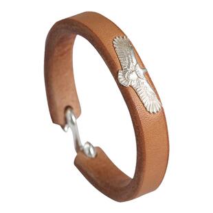 三沐高桥吾郎 菊地健纯银迷你鹰日本枥木鞍革牛皮情侣潮男女手环