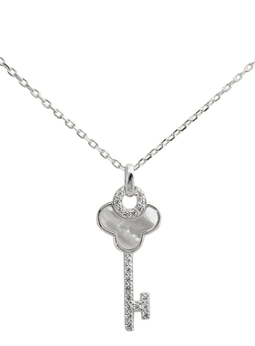 法式轻奢纯银小众设计钥匙锁骨链