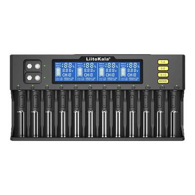 12槽18650锂电池充电器多功能1.2V镍氢57号镍镉3.2V磷酸铁锂21700
