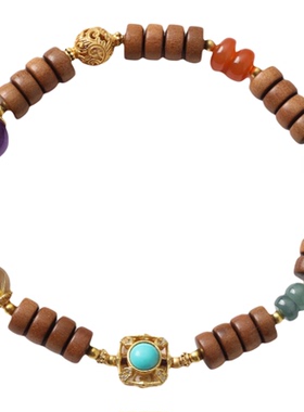 敦煌研究院老山檀药片珠手串