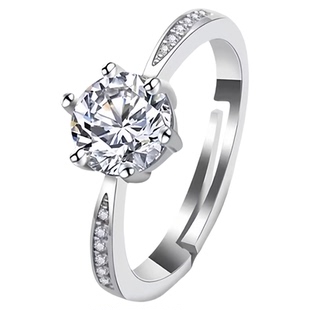 高级感婚礼戒指仿真一对结婚对戒男女求婚钻戒活口超大砖戒可调节