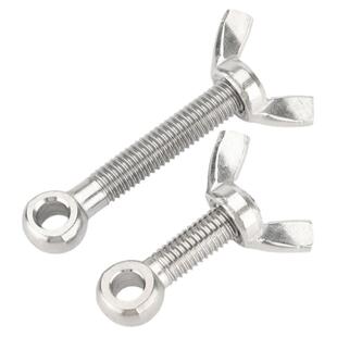 304不锈钢活节螺栓+蝶形螺母套装鱼眼带孔活接螺丝M5M6M8M10M12MM