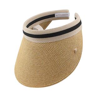 花少江疏影同款草编发箍空顶帽子女夏季出游大帽檐遮阳草帽防晒帽