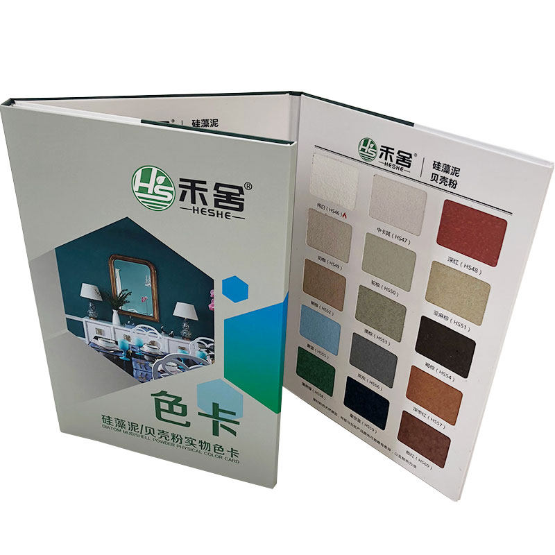 硅藻泥贝壳粉实物色卡60色选背硅藻泥