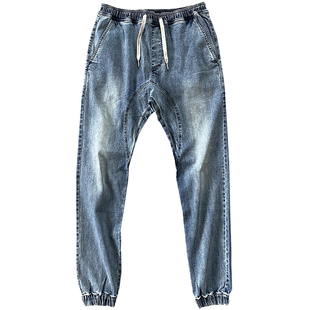 JOGGER之王ZANEROBE重磅厚款水洗强质感修身束脚裤休闲牛仔卫裤男
