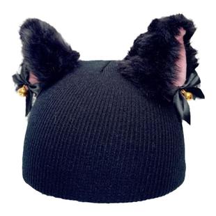 滑雪头盔装饰罩毛线针织软盔雪盔帽子保护头套显眼包可爱外搭配件