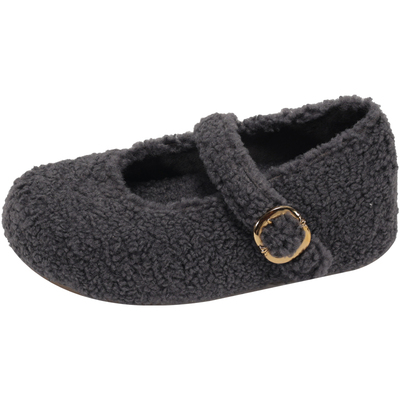 法式厚底增高勃肯玛丽珍毛毛棉鞋