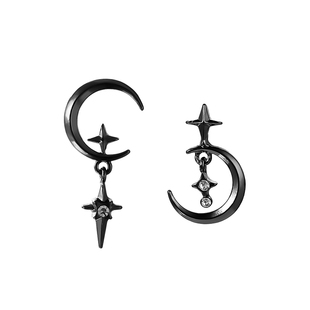 VOYAGE不规则星月耳环小众设计耳钉轻奢气质冷淡风复古耳坠女耳饰