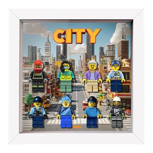 KGBOX乐高抽抽乐城市系列人仔相框小人人偶收纳展示盒透明积木