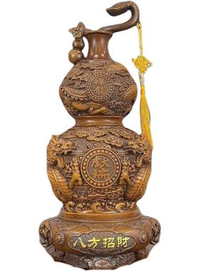 祥龙献瑞招财福禄葫芦花瓶摆件家居客厅玄关电视柜装饰品礼品客厅