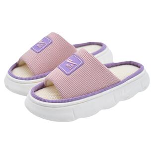 回力亚麻布拖鞋女款静音家用厚底高端室内防滑家居棉麻托鞋男春秋