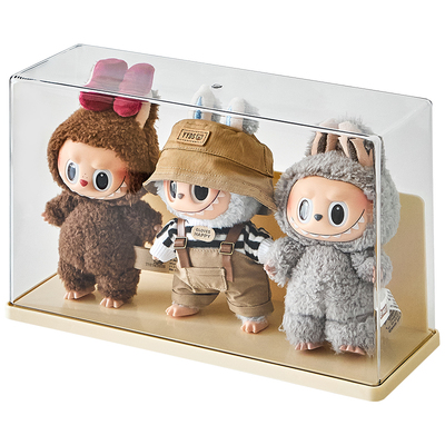 labubu三口之家高透防尘展示盒