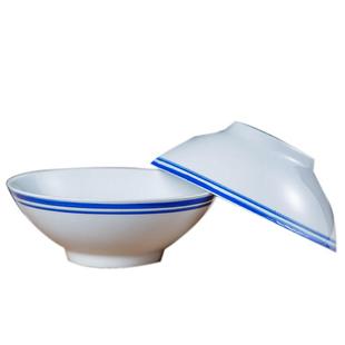 景德镇陶瓷餐具釉下彩老式蓝边碗家用创意豆浆碗面碗饭碗汤碗商用