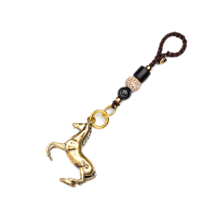 黄铜十二生肖钥匙扣鼠牛虎兔龙蛇马羊猴鸡狗猪挂件简约吊坠挂坠