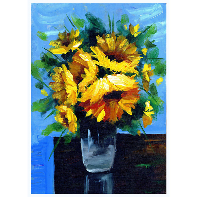 油画丙烯画风景花卉植物临摹卡片