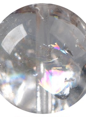 天然水晶白阿赛彩光散珠子